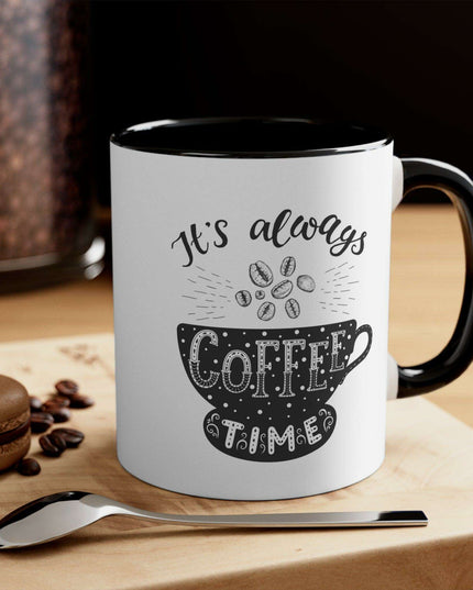 Personalized Colorful Ceramic Coffee Mug - 11oz Two-Tone Design
