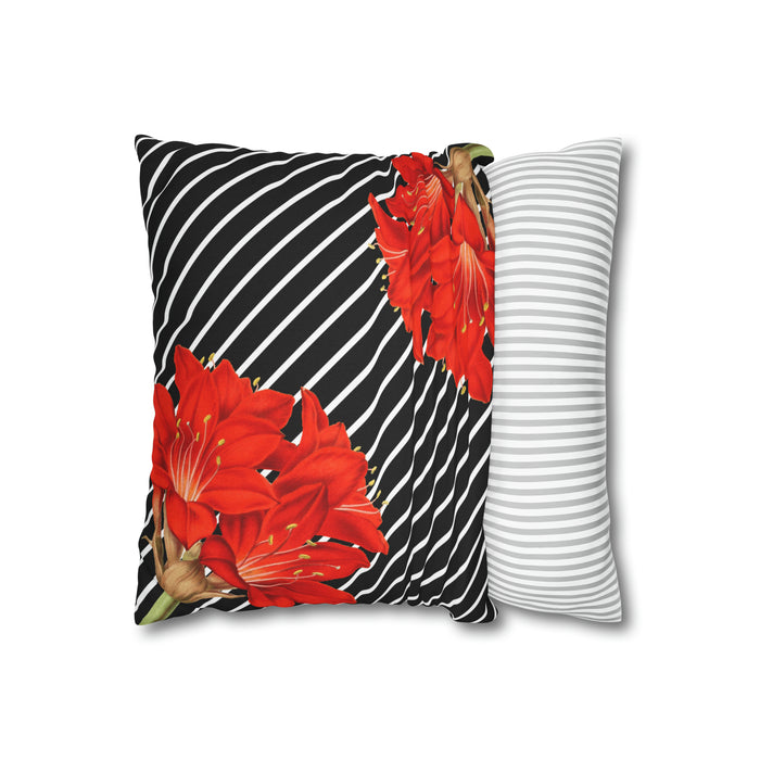 Reversible Floral Pillow Sham with Zippered Closure
