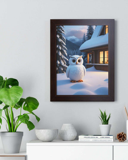 Charming Sustainable Owl Framed Art Print - Maison d'Elite Vertical Poster