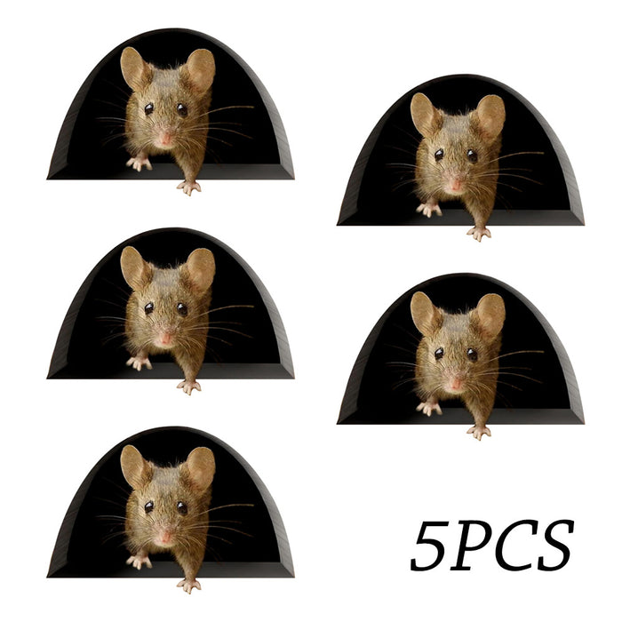 Charming Mouse Hole Sticker Set for Home Decor Transformation