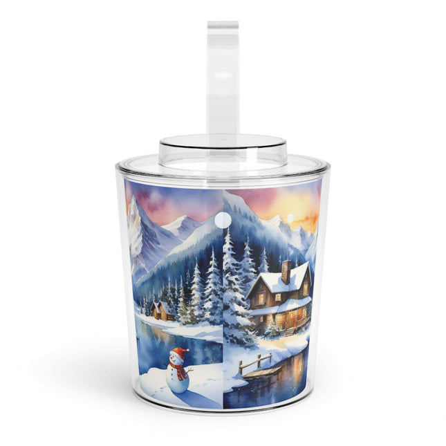 Customizable Elegant Acrylic Ice Bucket with Tongs - 3 Quart Capacity