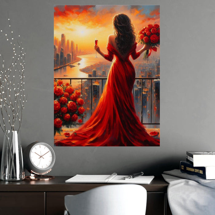 Elegant Red Wine Matte Art Print - Luxe Decor for a Refined Space