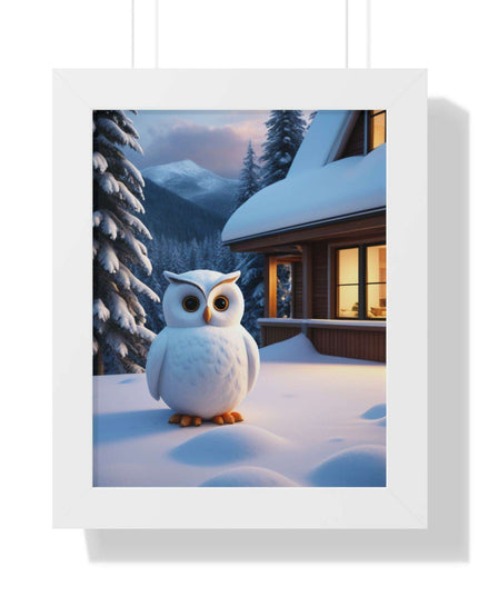 Charming Sustainable Owl Framed Art Print - Maison d'Elite Vertical Poster