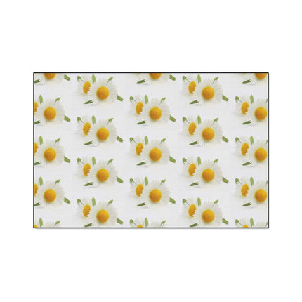 Opulent Chamomile Area Rug with Stylish Black Trim