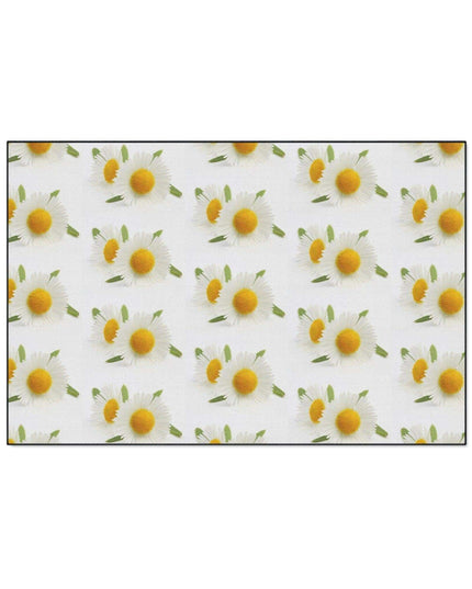 Opulent Chamomile Area Rug with Stylish Black Trim