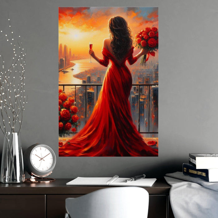 Elegant Red Wine Matte Art Print - Luxe Decor for a Refined Space