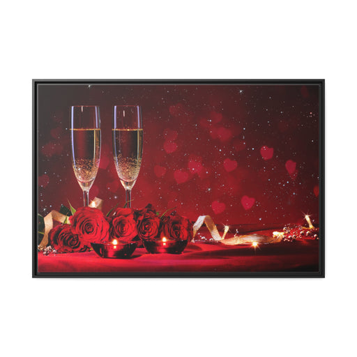 Romantic Valentine Matte Canvas Pinewood Frame