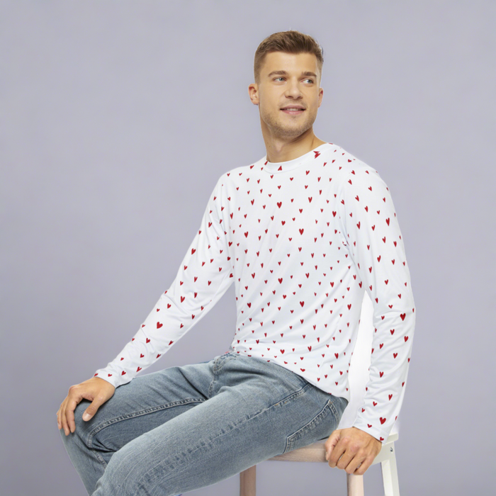 Luxury Red Heart Men's Shirt - Elevate Your Style with Exclusivity and Sophistication