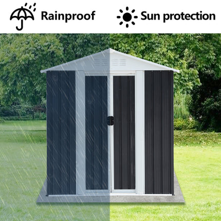 Peekaboo Studio 5x3 ft Dark Grey Outdoor Storage Shed, Aluminum Frame,
