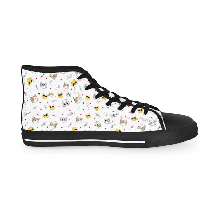 Sophisticated Cat Men's Customizable High Top Sneakers: Elevate Your Style