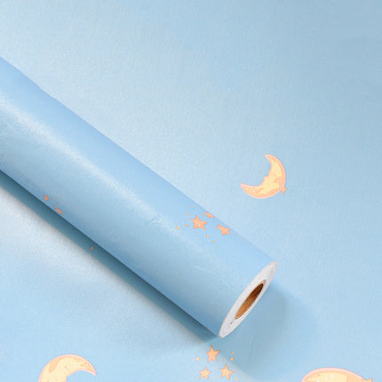 Self Adhesive Wallpaper PVC Cartoon Series Pastoral 45 Banana Stars Moon 10m