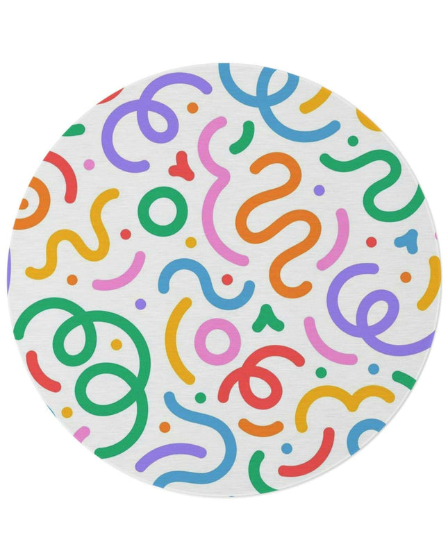 Chic Vibrant Chenille Circle Rug - Stylish Home Accent - 60x60 Inch