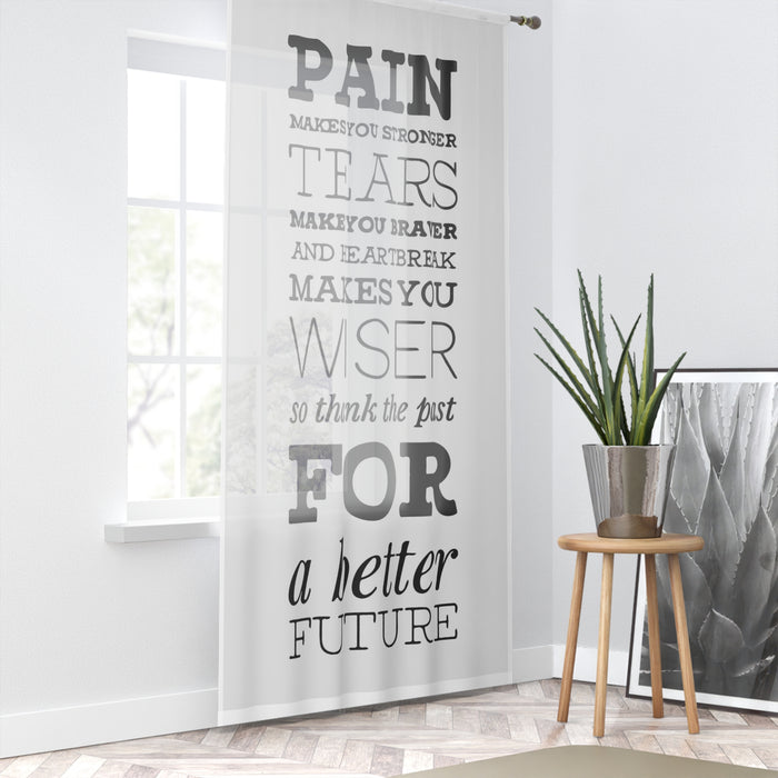 Copy of Pain makes you stronger - Quote Window Curtains | Blackout | 50" x 84"