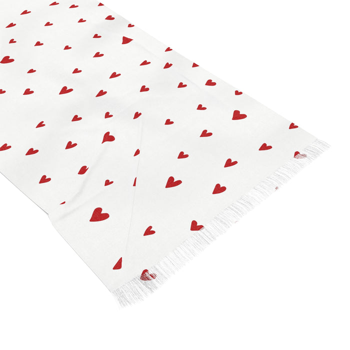 Valentine Red Hearts Printed Scarf with Timeless Elegance