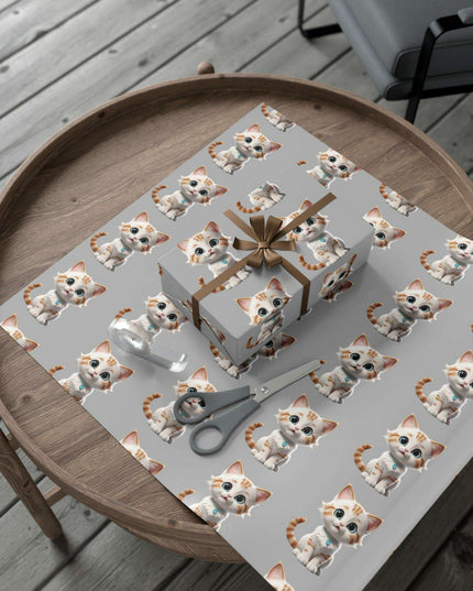 Eco-Conscious Cat Lover's Christmas Gift Wrap Set