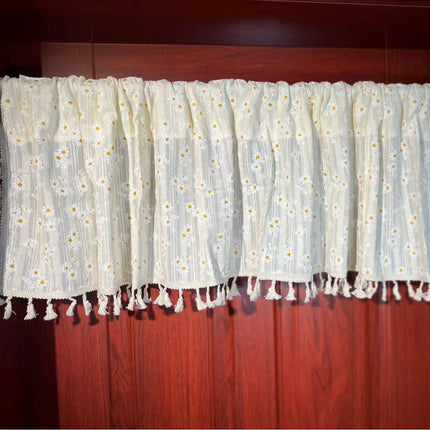 Tassel & Daisy Short Café Curtain | Kitchen & Floating Window, 3 Styles