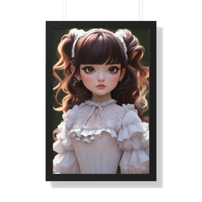 3D Girl Framed Vertical Poster with Eco-Friendly Sustainable Framing