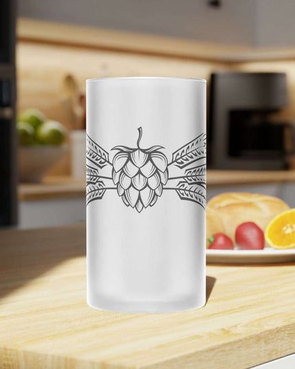 Exquisite Frosted Glass Beer Mug - 16oz Premium Stein for the Discerning Connoisseur