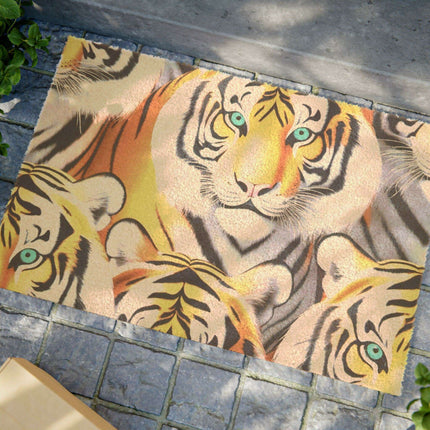 Tiger 3D Coir Fiber Welcome Mat for Outdoor Entryways - Stylish and Functional