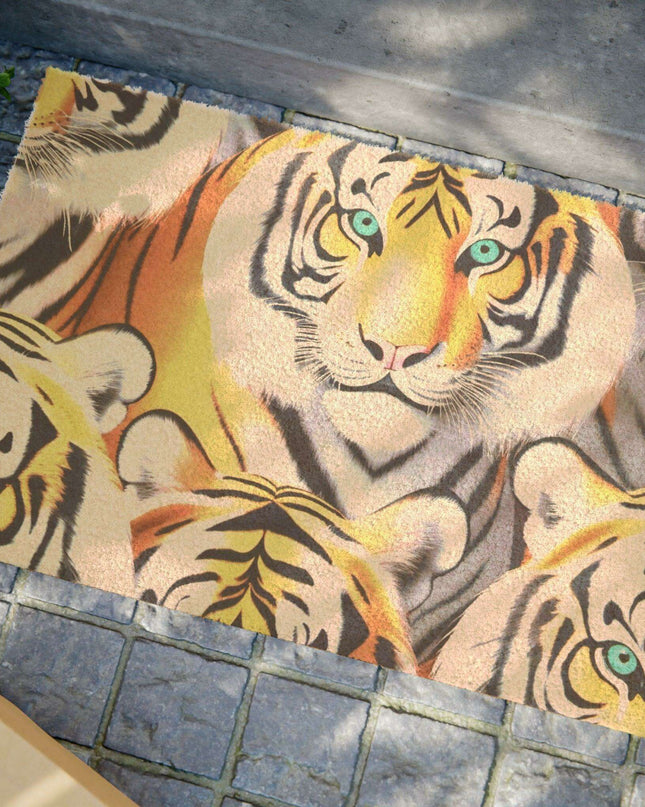 Tiger 3D Coir Fiber Welcome Mat for Outdoor Entryways - Stylish and Functional