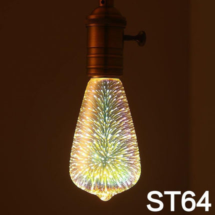 LED Light Bulb 3D Decoration Bulb Firework 110 220V ST64 G95 G80 G125