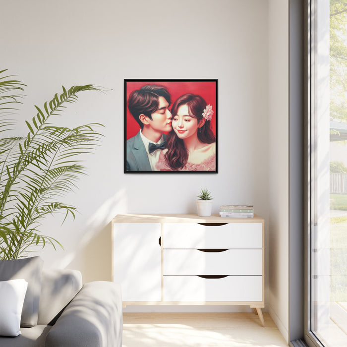 Captivating Romance Matte Canvas Black Pinewood Frame