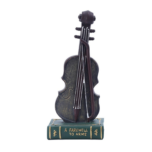Literary Violin Resin Decor for Study Space