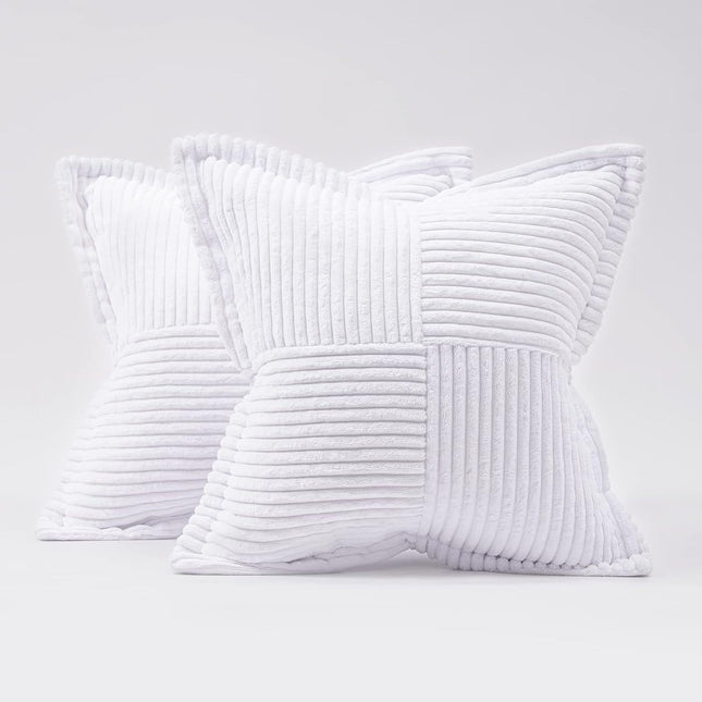 Corduroy Pillow Covers Super Soft Boho Striped Pillow Covers Broadside