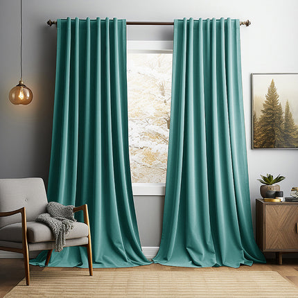 Vintage Velvet Blackout Curtain | Heat-Insulating, Perforated Eyelet, 8 Colours
