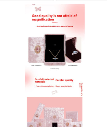 VelvetJewelry Box Ring Necklace Packaging Box
