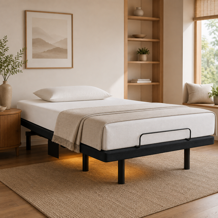 Twin XL Adjustable Electric Bed Base — Head & Foot Incline, USB Ports & LED Under-Bed Lighting Adjustable Bases twin-xl-adjustable-bed-frame-electric-base-with-head-foot-incline-usb-a-usb-c-led-light-4-leg-heights-easy-assembly Furniture > Bedroom Furniture > Beds & Bed Frames