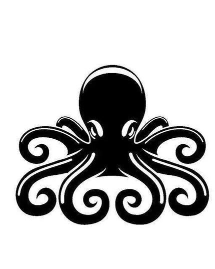 Octopus-Inspired Black/Silver Vinyl Sticker Pack - DIY Decor for Creative Minds
