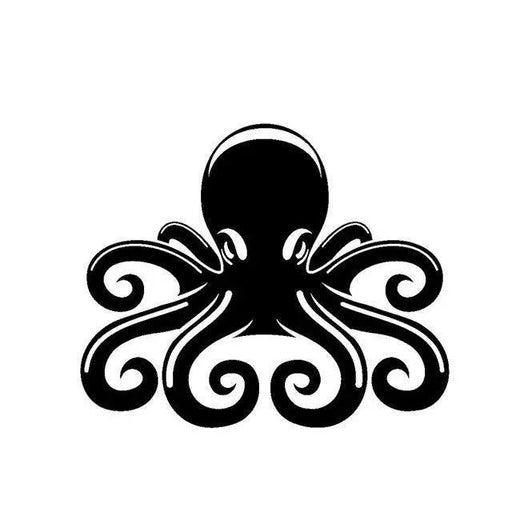 Octopus Vinyl Octagon Sticker Set for DIY Decoration - Black/Silver