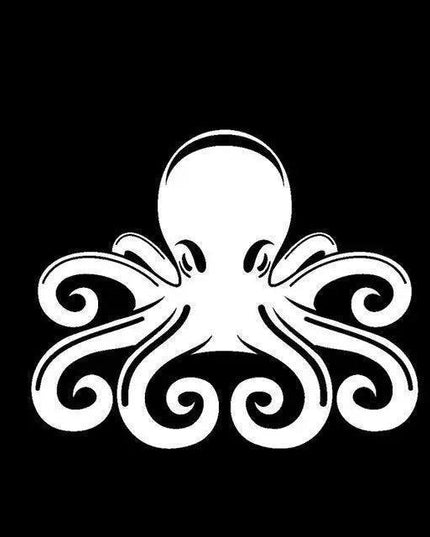 Octopus-Inspired Black/Silver Vinyl Sticker Pack - DIY Decor for Creative Minds