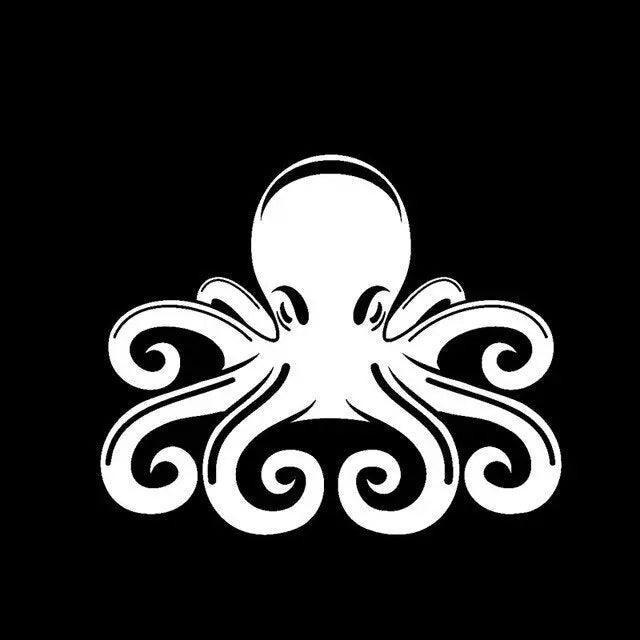 Octopus-Inspired Black/Silver Vinyl Sticker Pack - DIY Decor for Creative Minds