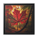Elegant Maple Leaf Canvas Art with Black Pinewood Frame