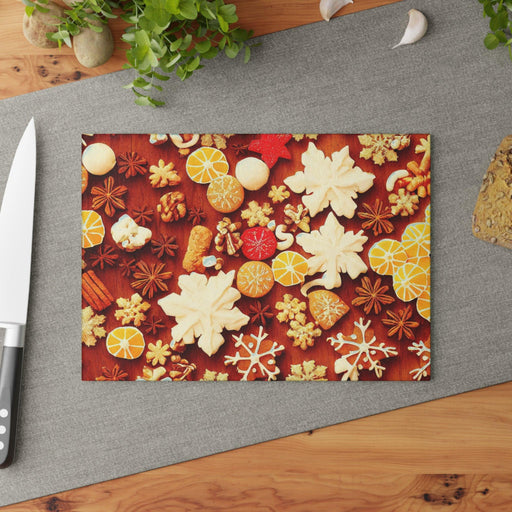 Christmas Holiday Spices - Maison d'Elite Glass Cutting Board Printify