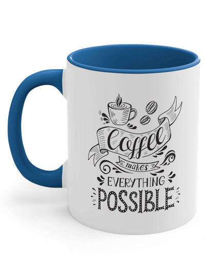 Chic Two-Tone Ceramic Coffee Mug - 11oz for Stylish Sipping