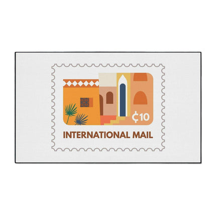 Elegant Vintage Stamp Area Rug with Safety-Enhanced Non-Slip Base