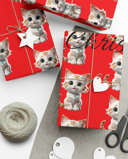 Eco-Chic Cat Themed Customizable Holiday Gift Wrap Collection