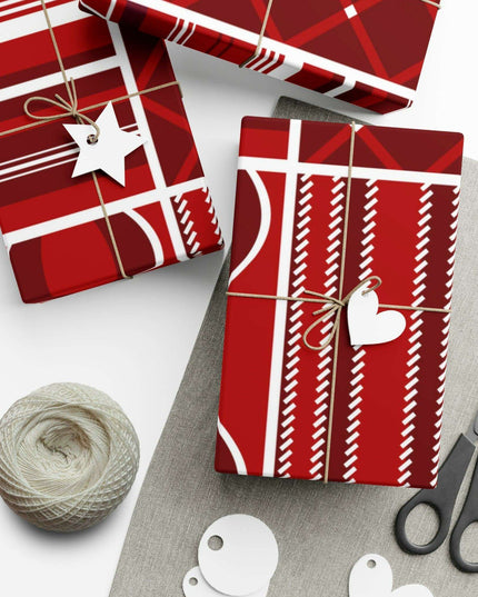 Luxurious Customizable Red Holiday Gift Wrap Set - Elevate Your Present Experience