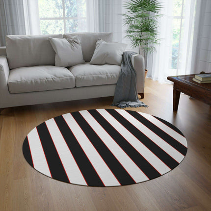 Colorful Striped Chenille Round Rug - 60x60 Inches by Maison d'Elite