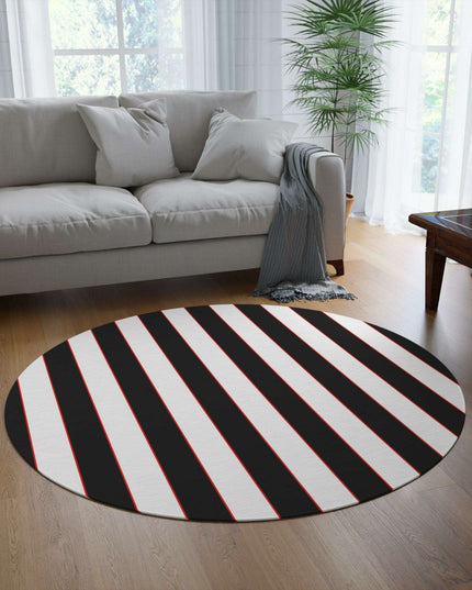Colorful Striped Chenille Round Rug - 60x60 Inches by Maison d'Elite