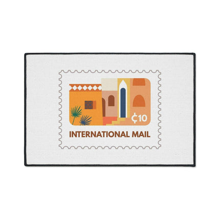 Elegant Vintage Stamp Area Rug with Safety-Enhanced Non-Slip Base