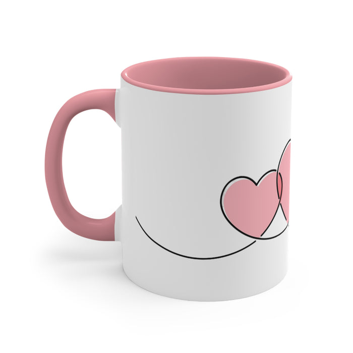 Valentine Vibrant Accent Coffee Mug - 11oz Custom Two-Tone Style
