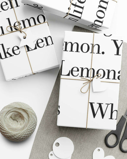Elegant Lemon-Themed Gift Wrap Paper for Distinctive Presentations