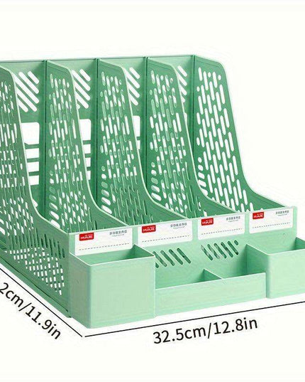 4-Compartment Desk Organizer with Built-in Pen Holder