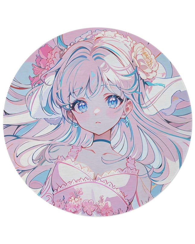 Fantasy Dreams Anime Round Rug - Whimsical Chenille Rug with Vibrant Designs