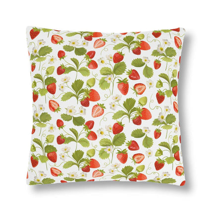 Vibrant Strawberry Outdoor Pillow Set with Concealed Zipper - Water-Resistant and Stylish