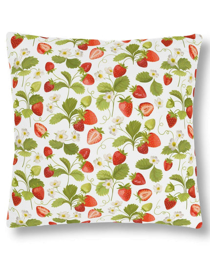 Vibrant Strawberry Outdoor Pillow Set with Concealed Zipper - Water-Resistant and Stylish